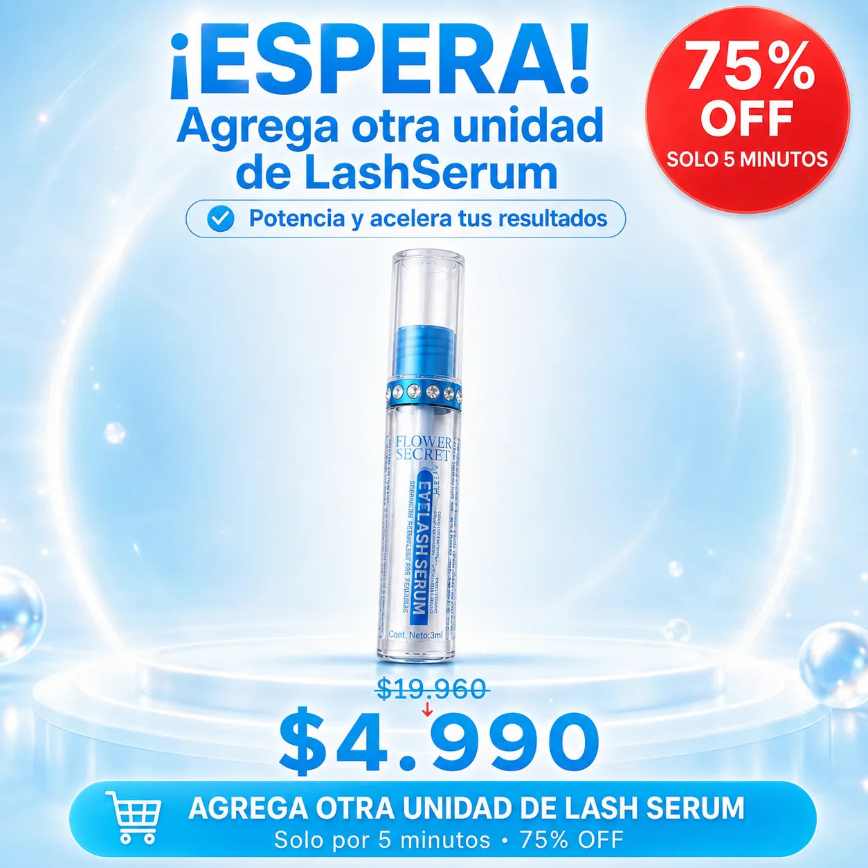 + Otra unidad de LashSerum con 75% OFF